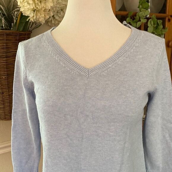 Talbots 100% Prima Cotton Three Quarter Sleeves Pullover Sweater S Petite - Picture 1 of 12